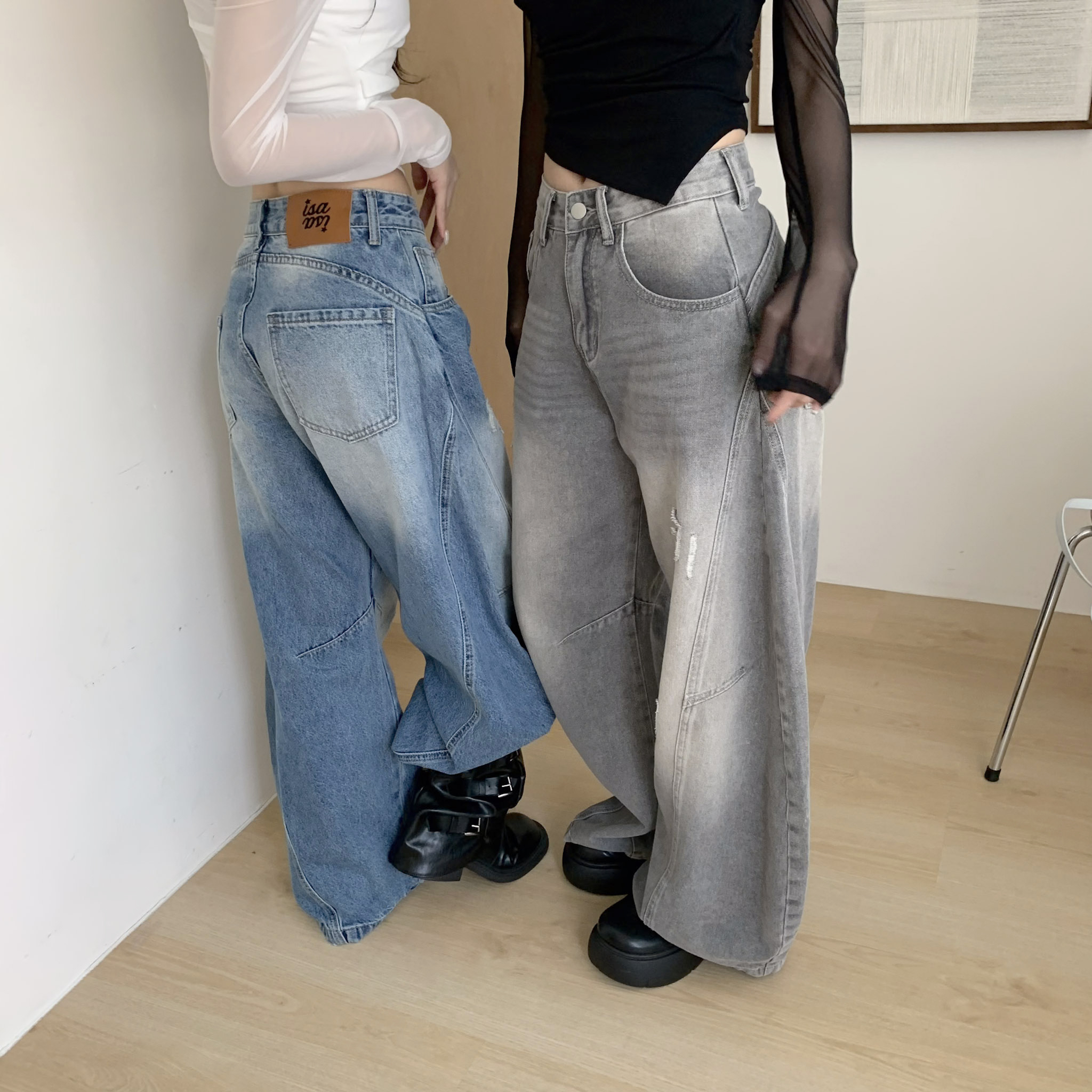 ISA_【ISA MADE】Yours Alone 只想你有的刷破牛仔褲_64028