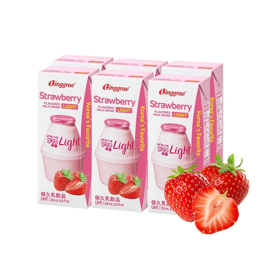 【BKSHOP】Binggrae-light草莓風味牛奶200ml