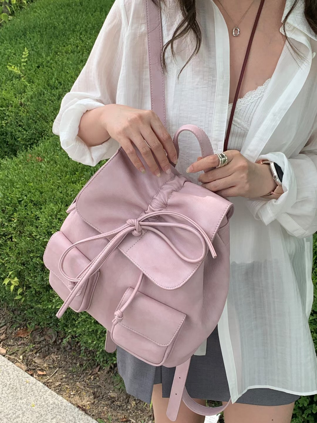 Leonie - 翻蓋蝴蝶結雙肩包