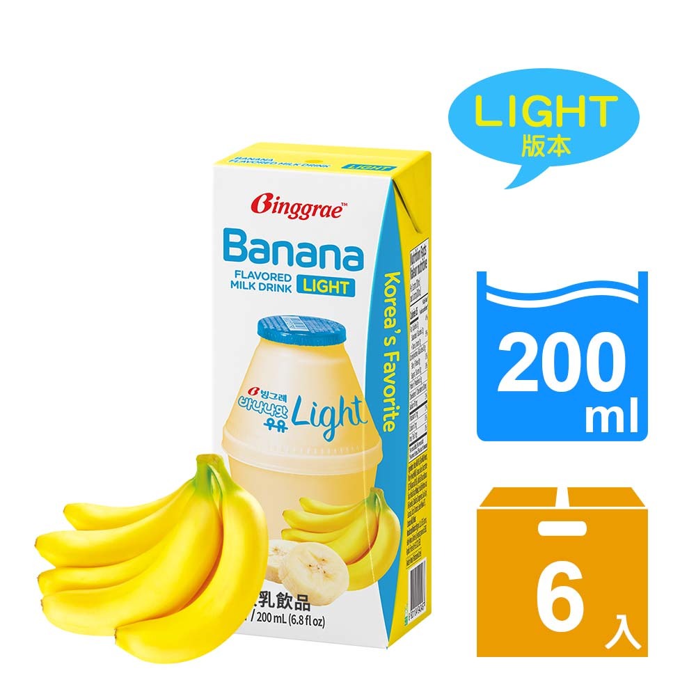 【BKSHOP】Binggrae-light香蕉風味牛奶200ml