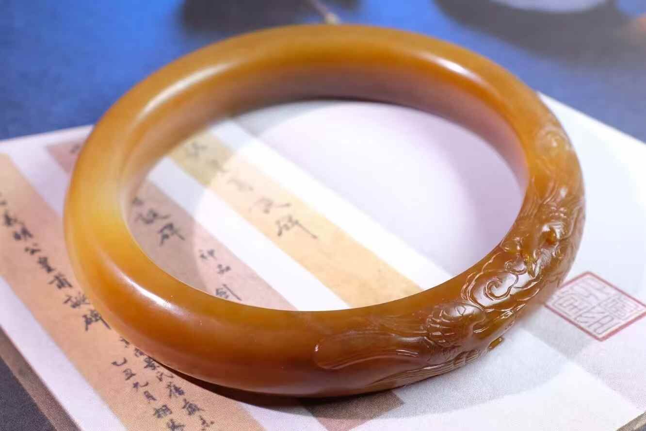 417726 55mm和田玉且末糖白手鐲 (54-56)