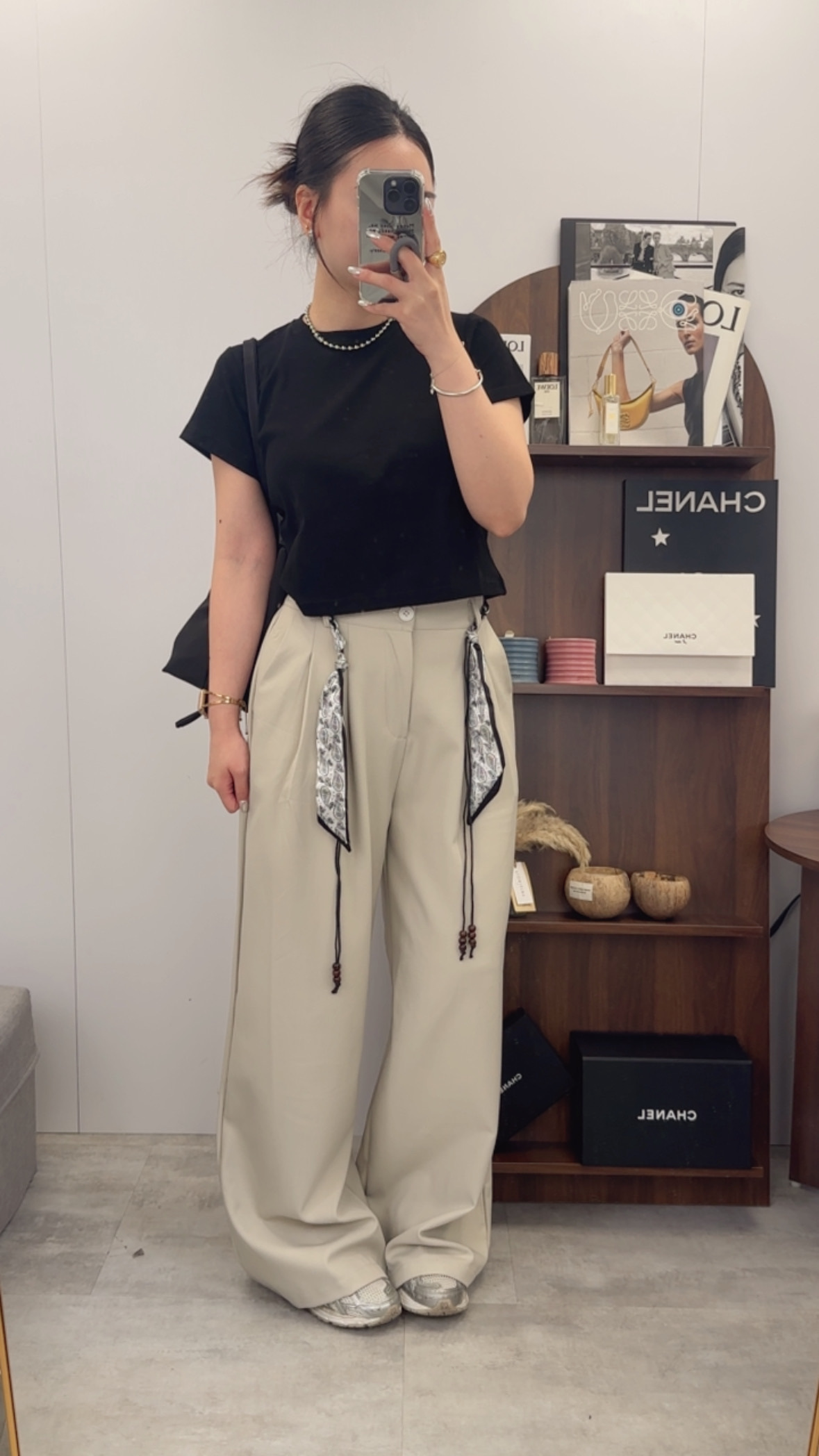 民族綁繩闊西褲(杏色)