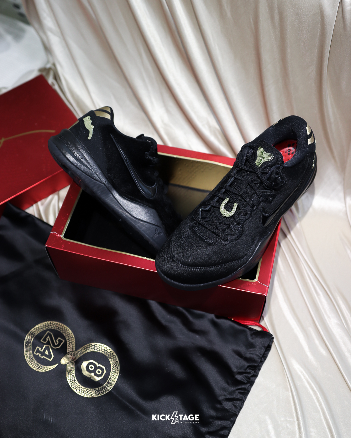 〈海外連線代購〉男鞋 NIKE KOBE 8 'Year of the Horse' 黑金 馬年 馬毛 籃球鞋 實戰鞋【IO8152-001】KOBE8 林志傑