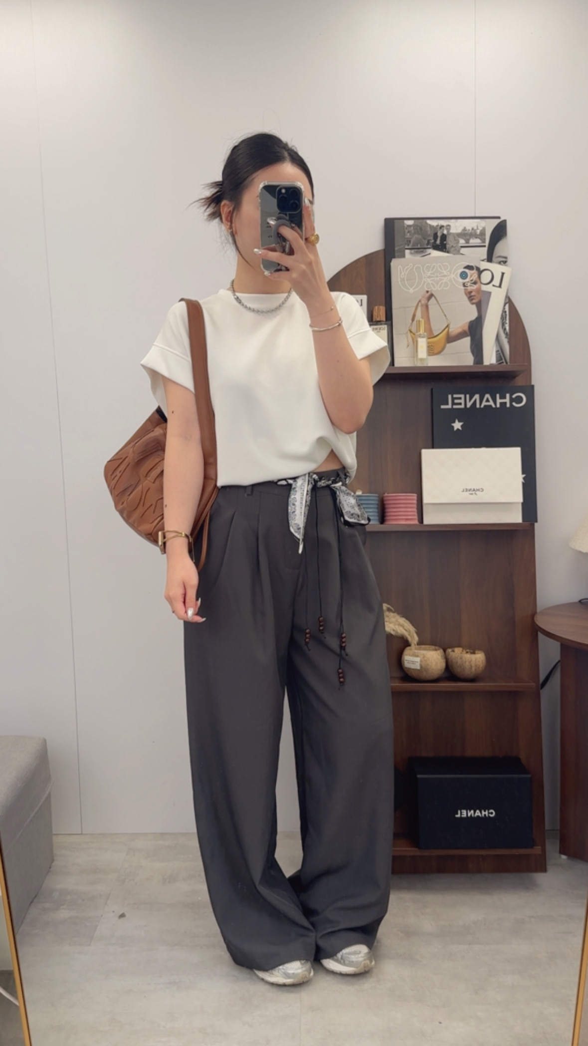 民族綁繩闊西褲(灰色)