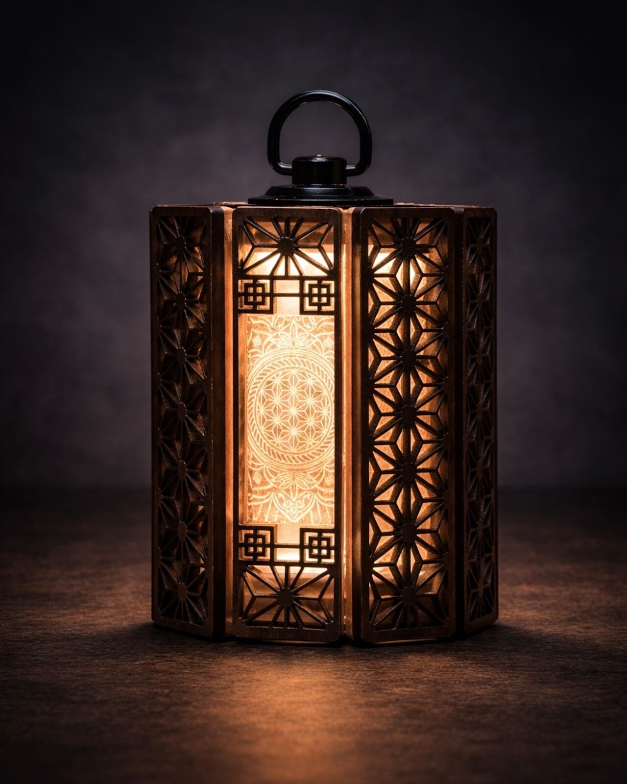 Asagaraworks - 38燈八角燈罩 | 胡桃木