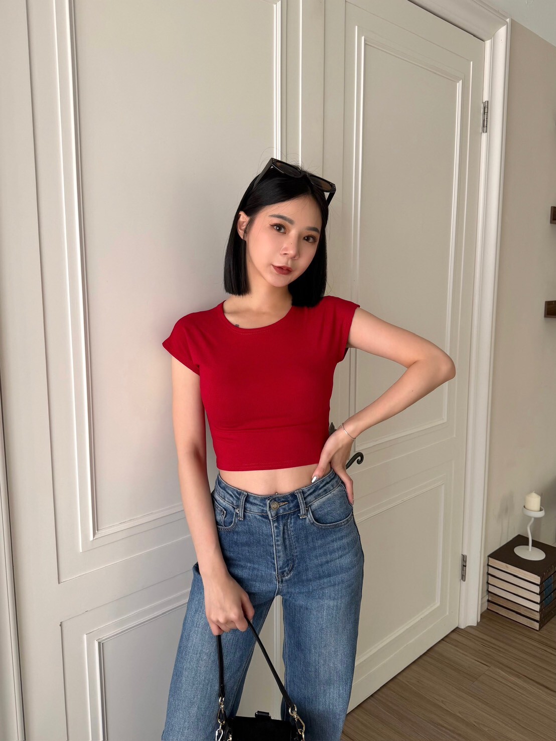 好身材彈力素面上衣