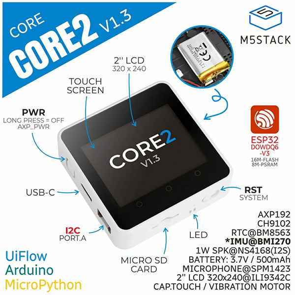 M5Stack Core2 v1.3