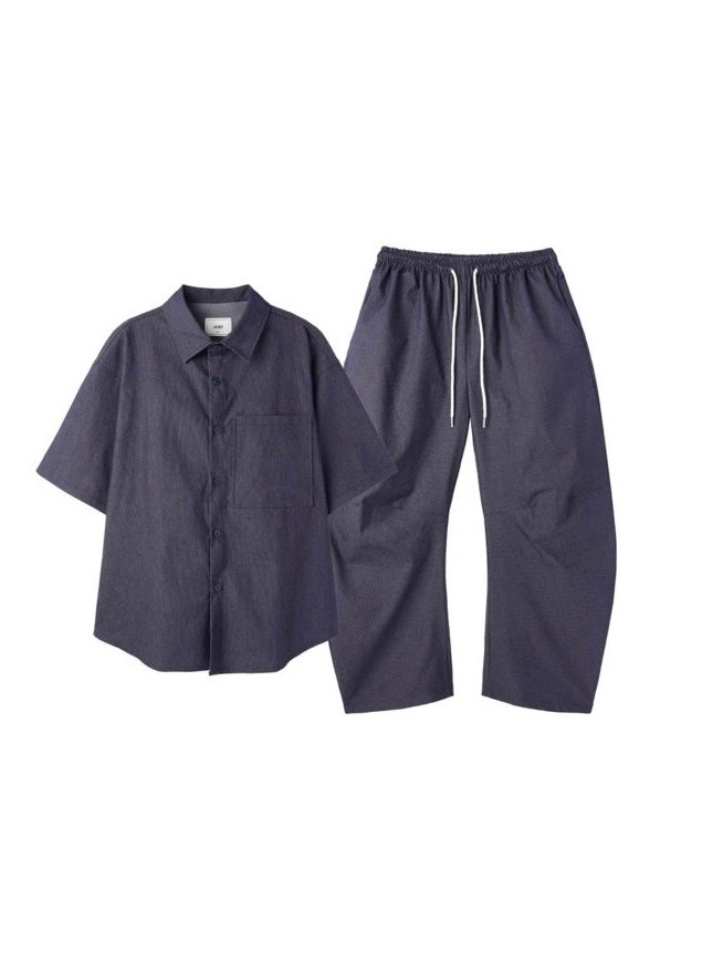 A13 直紋彎刀丹寧褲（鬆緊）