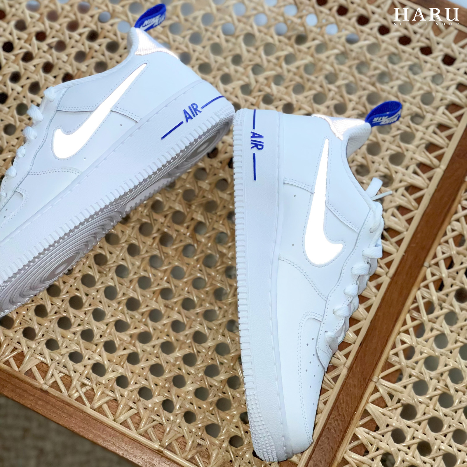 Nike Air Force 1 '07 LV8 White Racer Blue GS 藍白 白 寶藍 3M 反光 經典 運動休閒鞋 大童 女鞋 DD3227-100