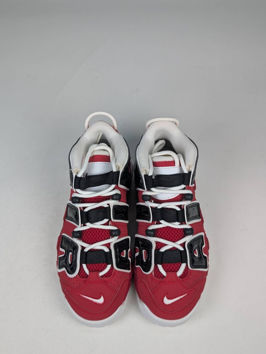 微瑕疵-左右腳內外側泛黃 415082-600/4.5Y Nike Air More Uptempo GS 紅黑 大AIR 大童