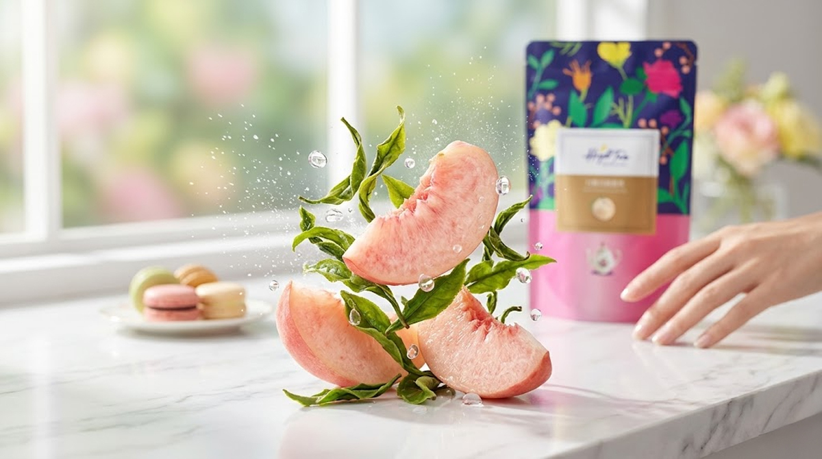 白桃果香與茶葉質感呈現