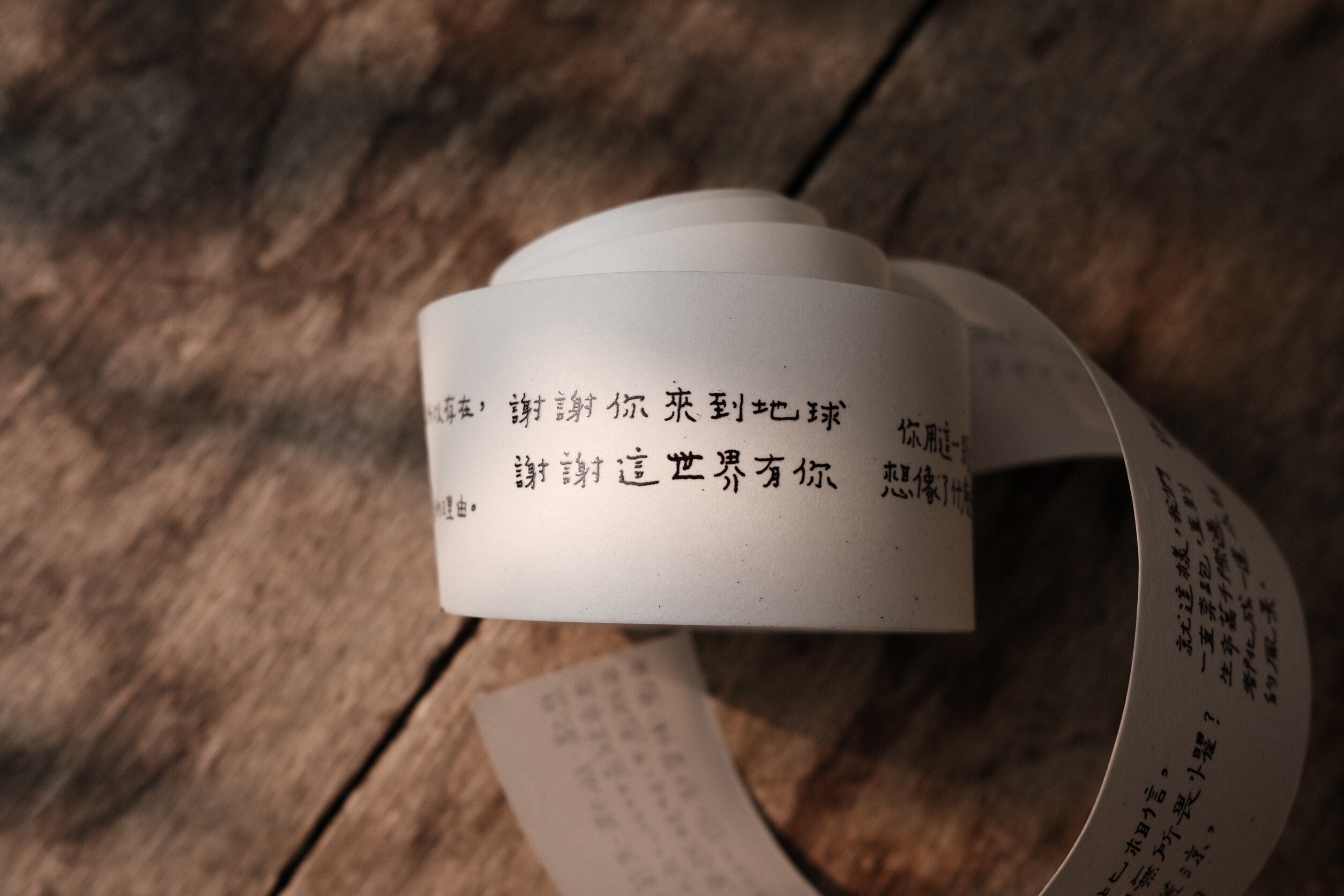 謝謝你來到地球 文字和紙膠帶｜青青的島 臺灣