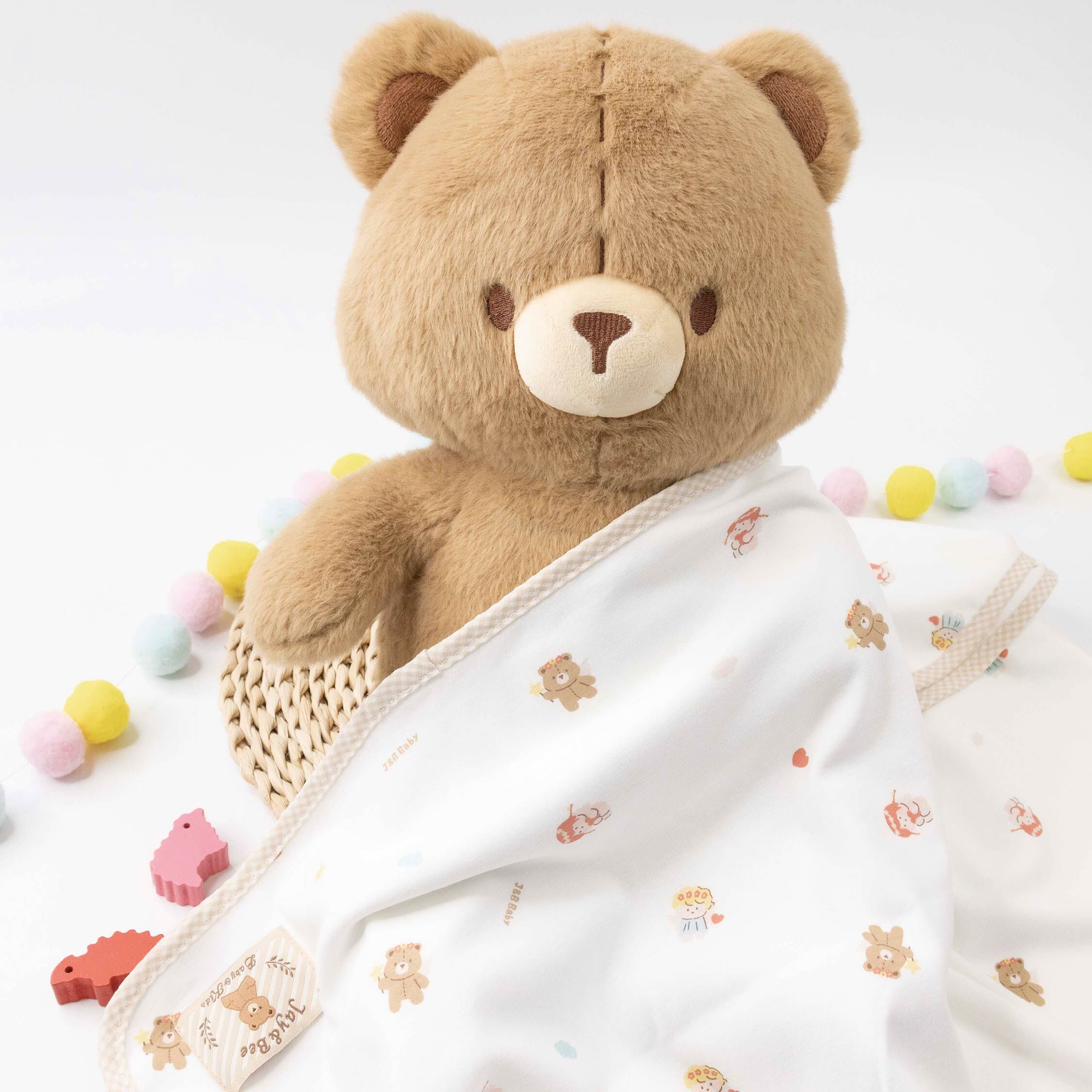 MIT原創純棉天使小熊兩用包巾蓋被(JB0573)