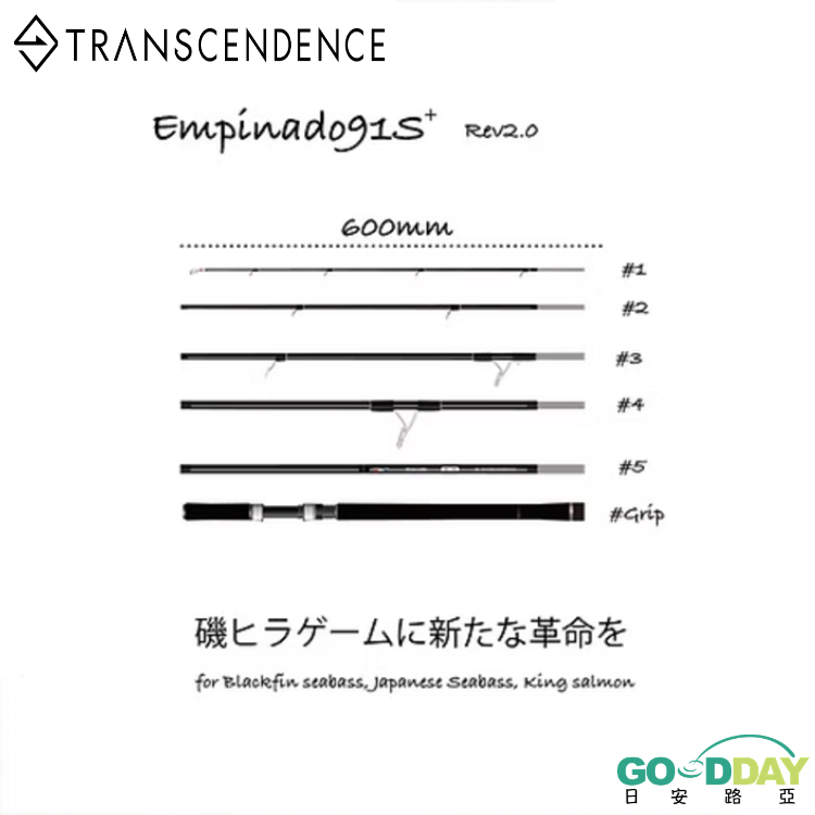 TRANSCENDENCE 23 EMPINADO 91S+ REV.2 旅行多節竿、礁岩、岸拋竿