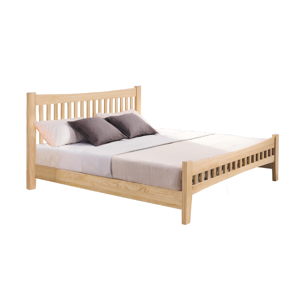 柏蒂家居-菲比5尺雙人實木床架