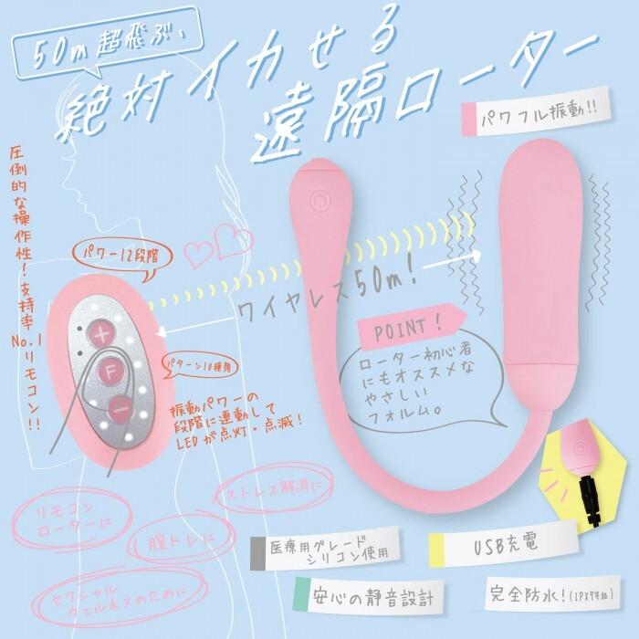 SSI Japan - 無線遙控震蛋 長條型 - 粉紅色