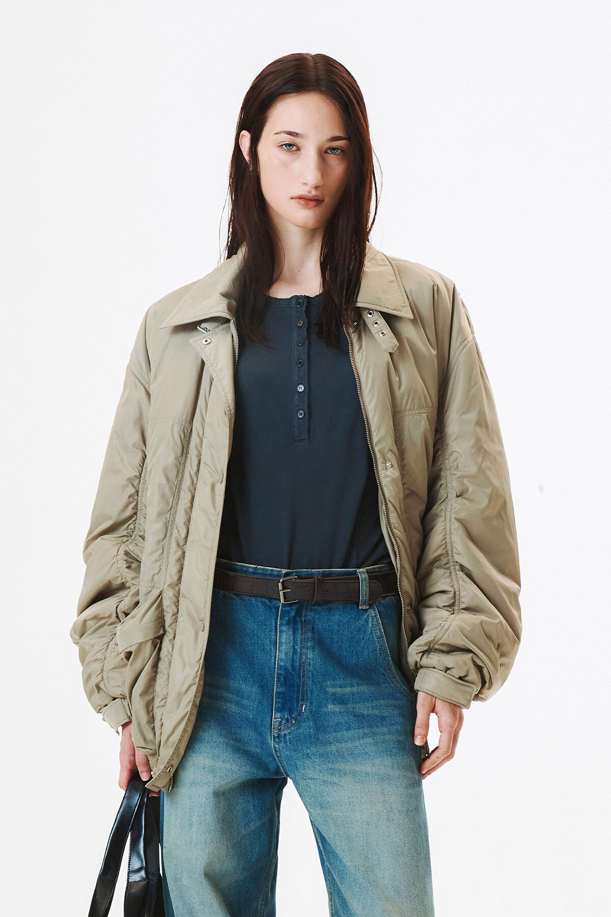 KIMMATIN尼龍鋪棉工裝夾克 淺卡其