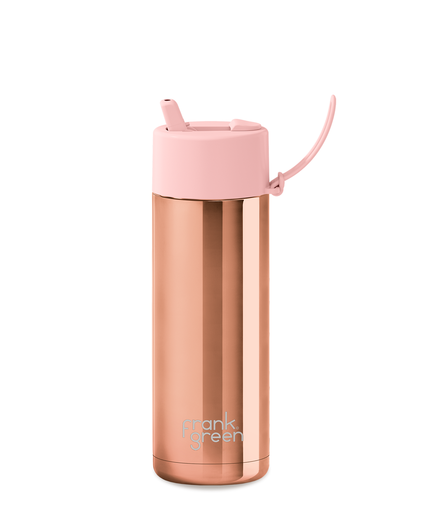 Rose Gold Ceramic Reusable Bottle with Flip Straw Lid - 20oz / 595ml | FRANK GREEN