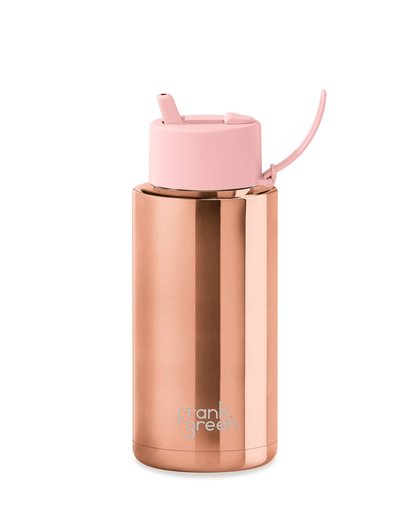 Rose Gold Ceramic Reusable Bottle with Flip Straw Lid - 34oz / 1,000ml | FRANK GREEN