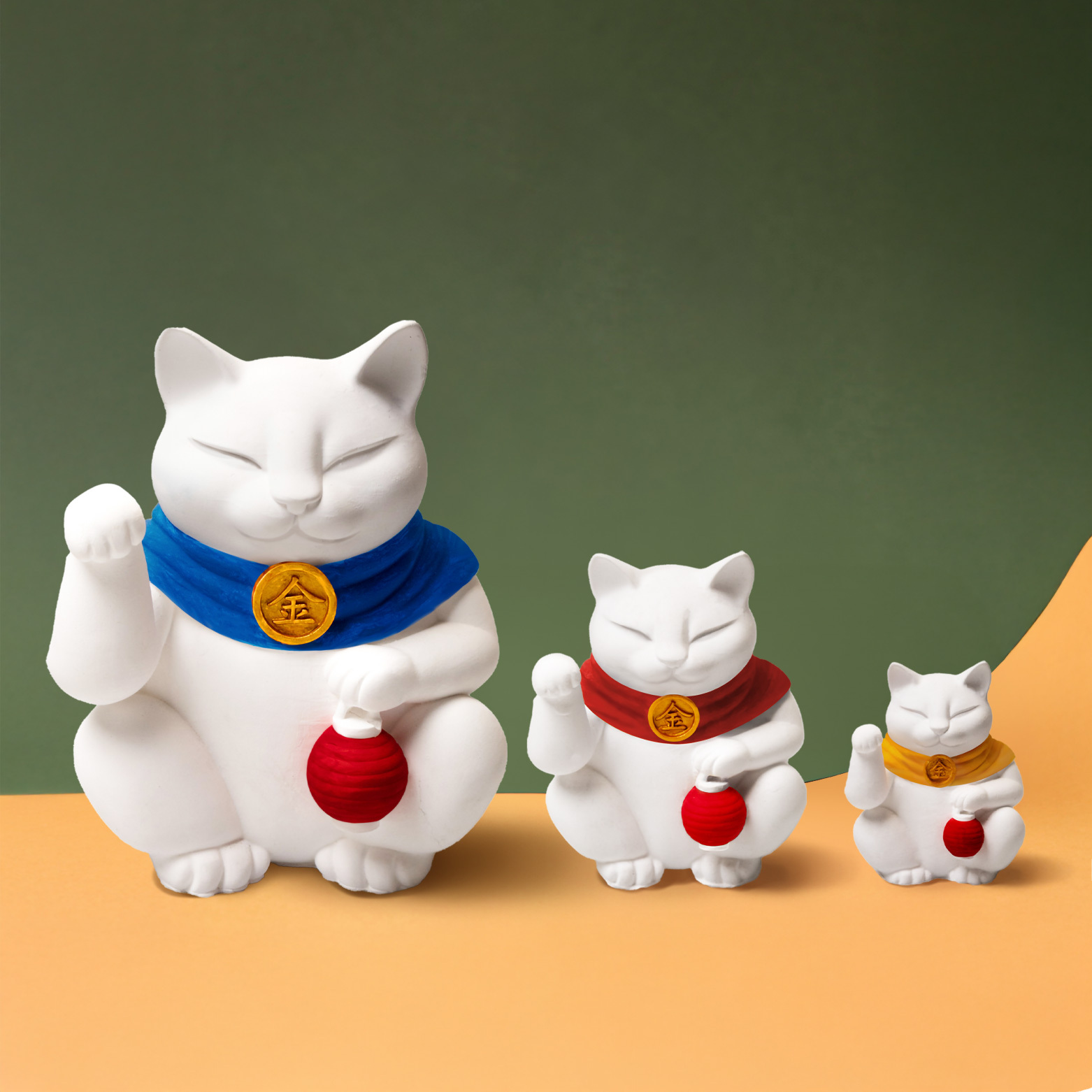 手工繪製 開運貓神像  小 8cm