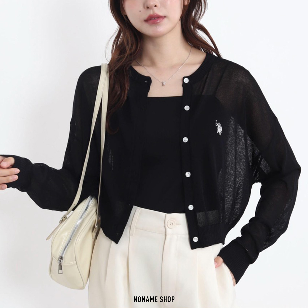 U.S. POLO ASSN. 薄紗 排扣 針織 罩衫 外套 四色 (女款)