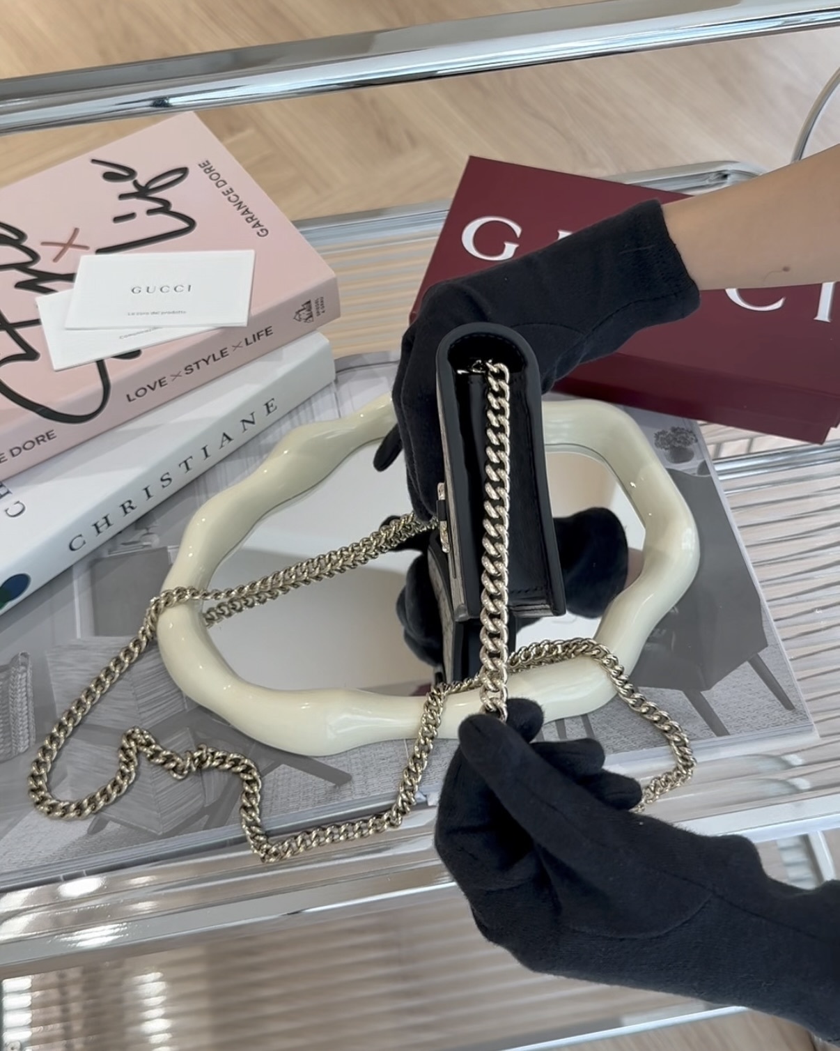 GUCCI｜HORSEBIT 1955 WOC鏈條包 黑色