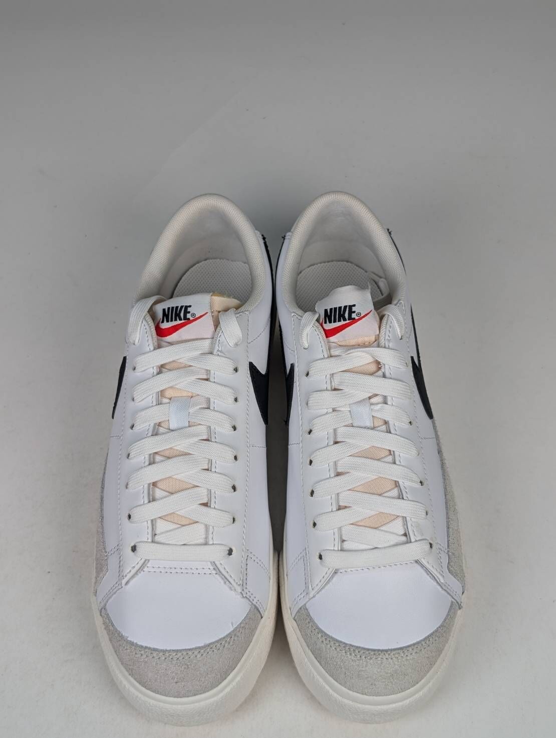 微瑕疵-雙腳後跟泛黃&內襯髒汙 DJ0292-101/9 NIKE BLAZER LOW 奶油白 黑白 經典 厚底 增高 女鞋