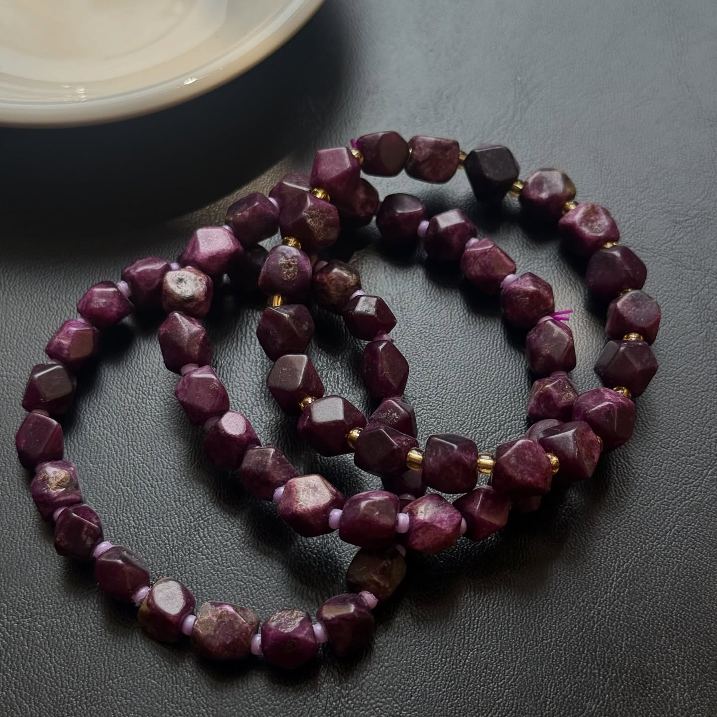 [原石] 紫磷錳礦 水晶手串