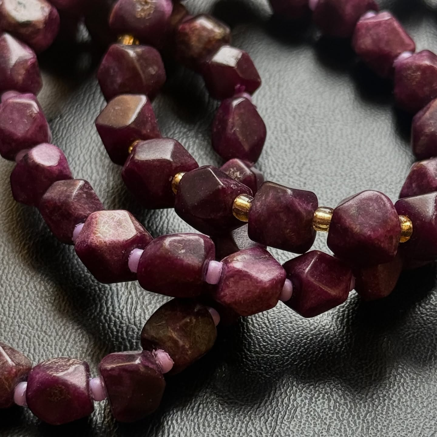 [原石] 紫磷錳礦 水晶手串