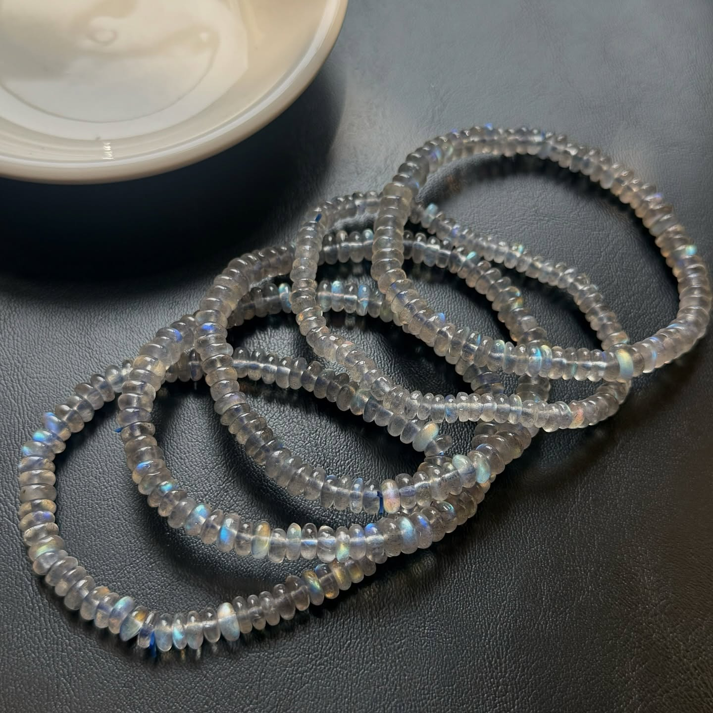 [原石] 拉長石 水晶手串