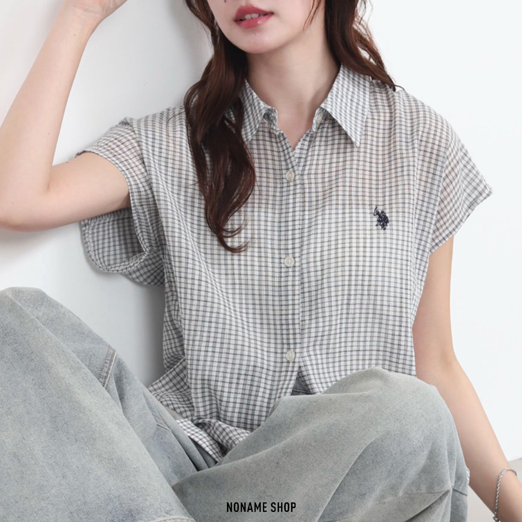 U.S. POLO ASSN. 格紋 法式袖 襯衫 三色 (女款)