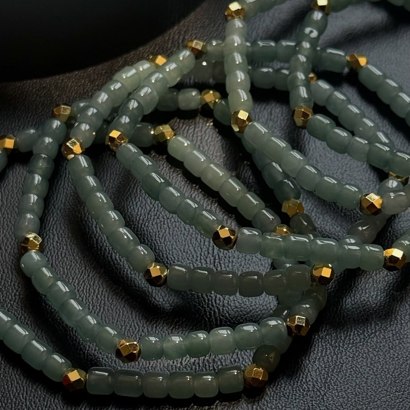 [原石] 藍水翡翠 設計款手串