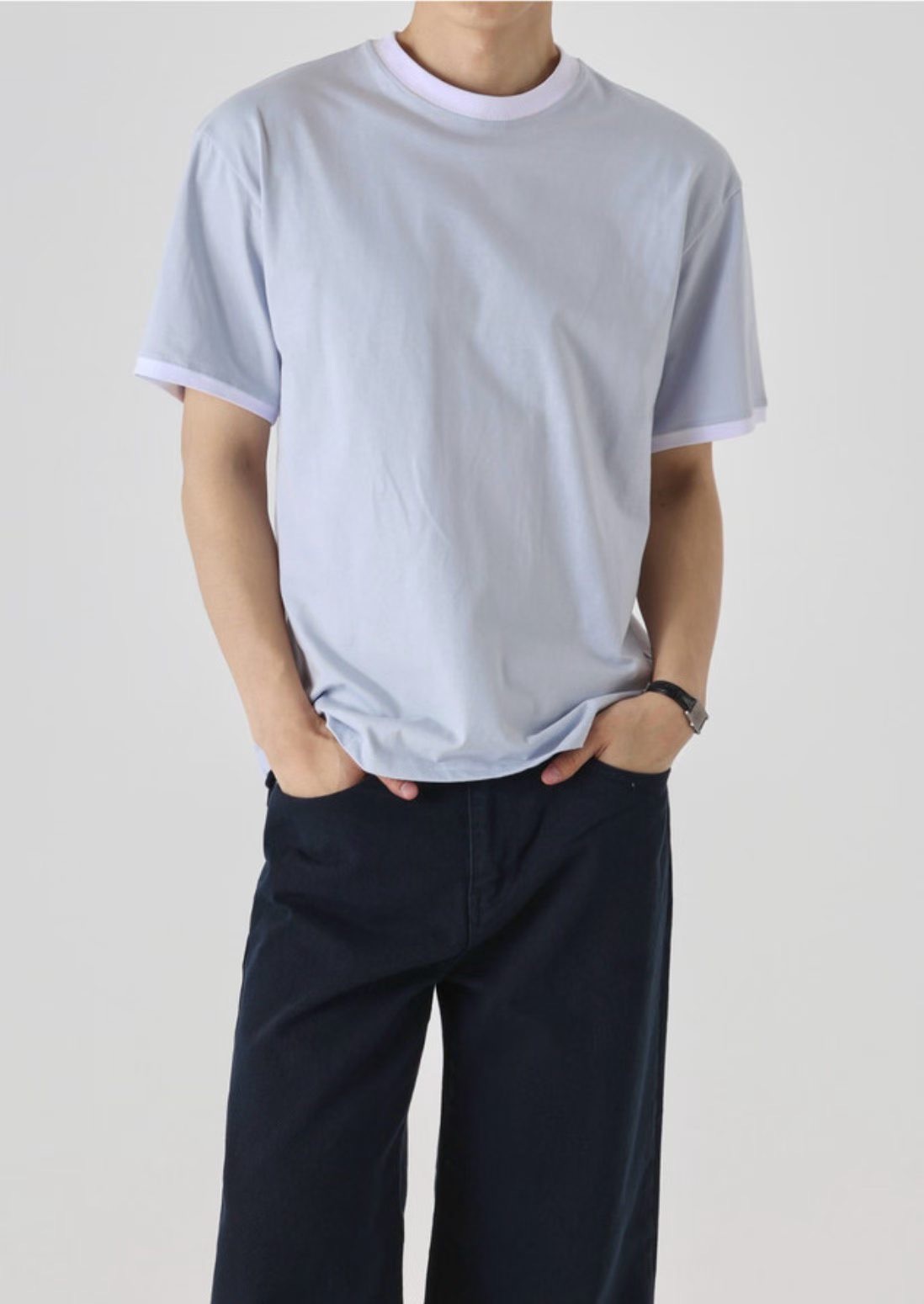 A20 質感拼領T shirt