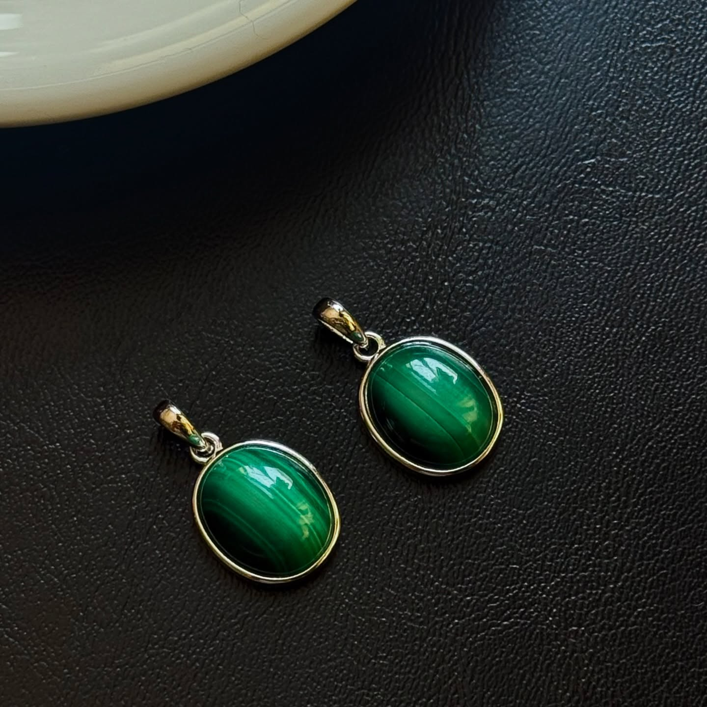 [原石] 絲絨孔雀石 925銀項鏈吊墜