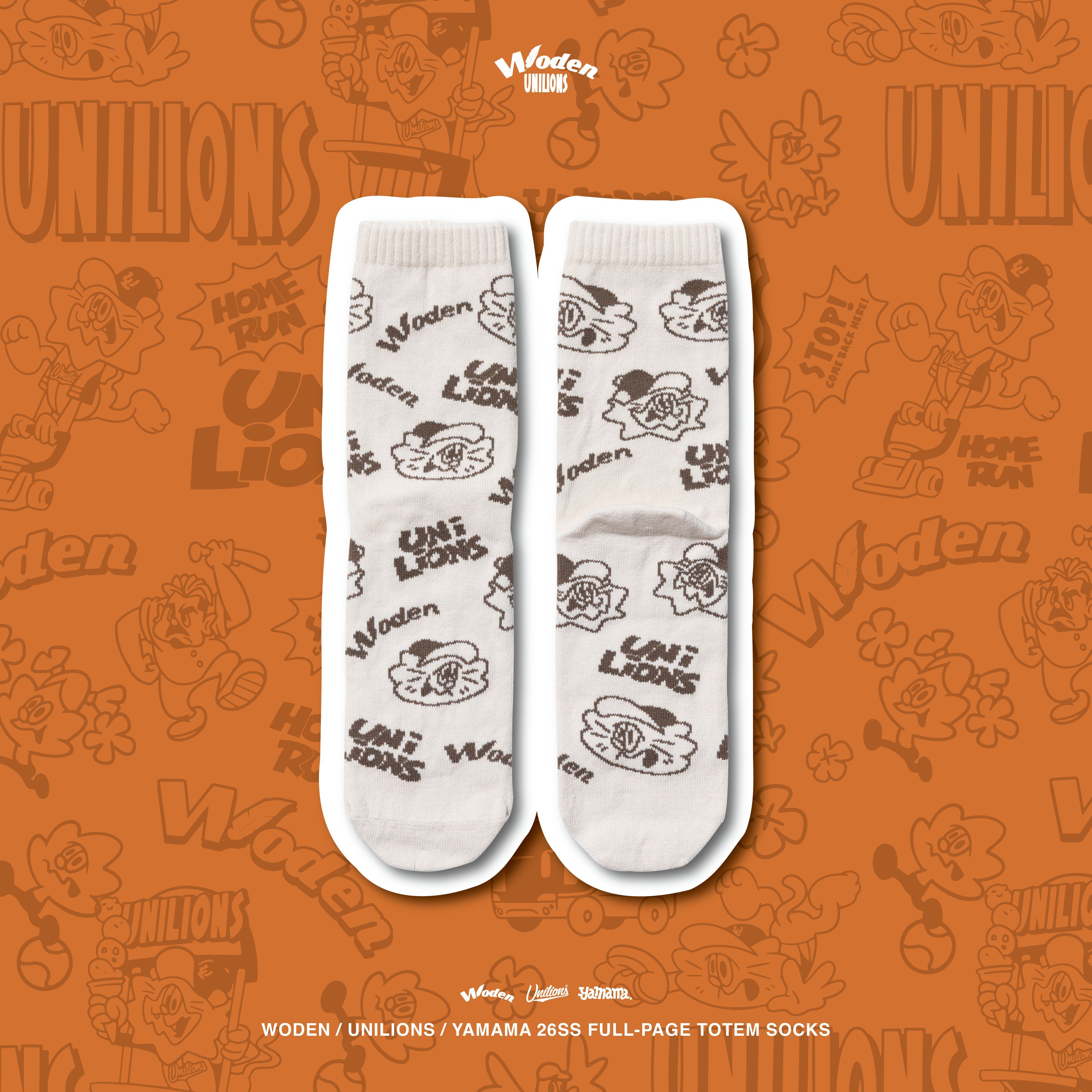 WODEN 26SS 018 UIN x YAM Full-page totem Socks