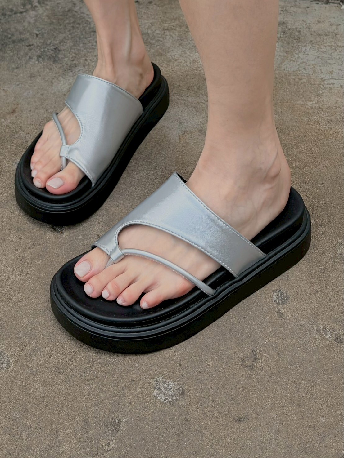 百搭小眾設計感厚底夾趾拖鞋5211/HB08