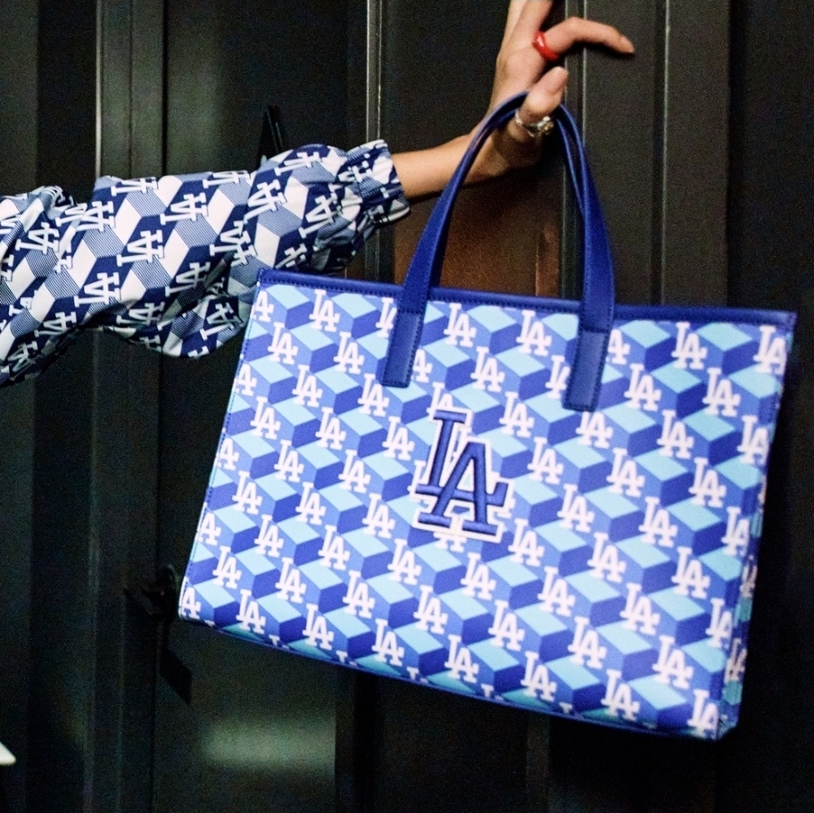 MLB Cube Monogram Medium Tote Bag LA Dodgers Blue (K4 MLB993)