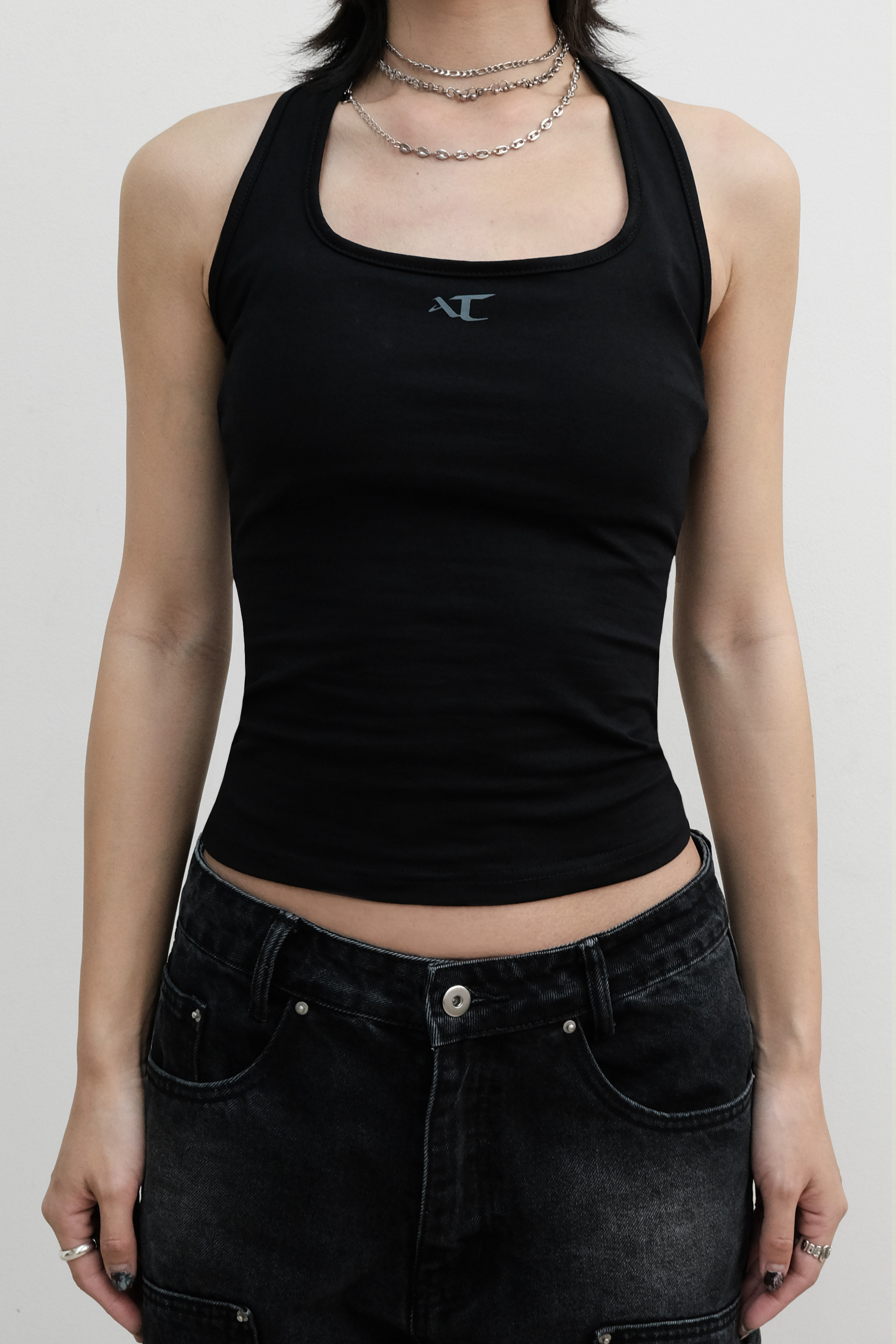 Anonymous Talking｜S26-V01 – Halter Top WMS (Black)