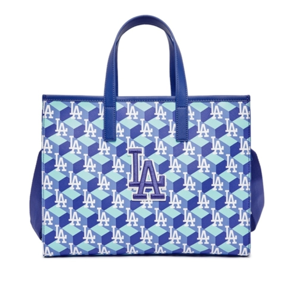 MLB Cube Monogram Medium Tote Bag LA Dodgers Blue (K4 MLB993)
