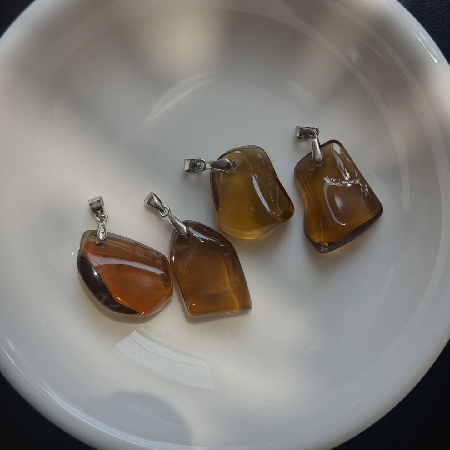 [原石] 巴西威士忌黃水晶 925銀項鏈吊墜