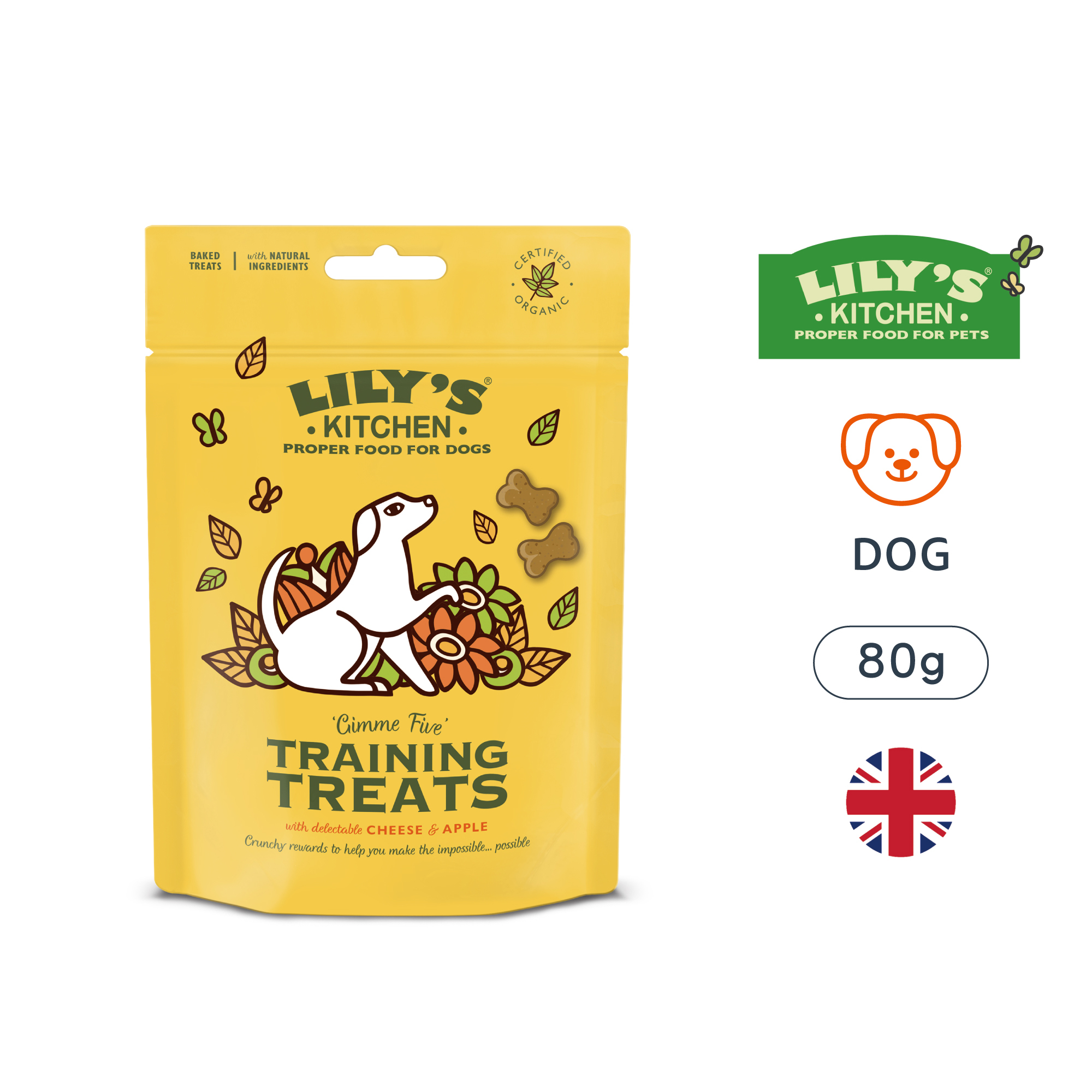 英國Lily's Kitchen｜訓練餅乾 蘋果起司(犬) 80克