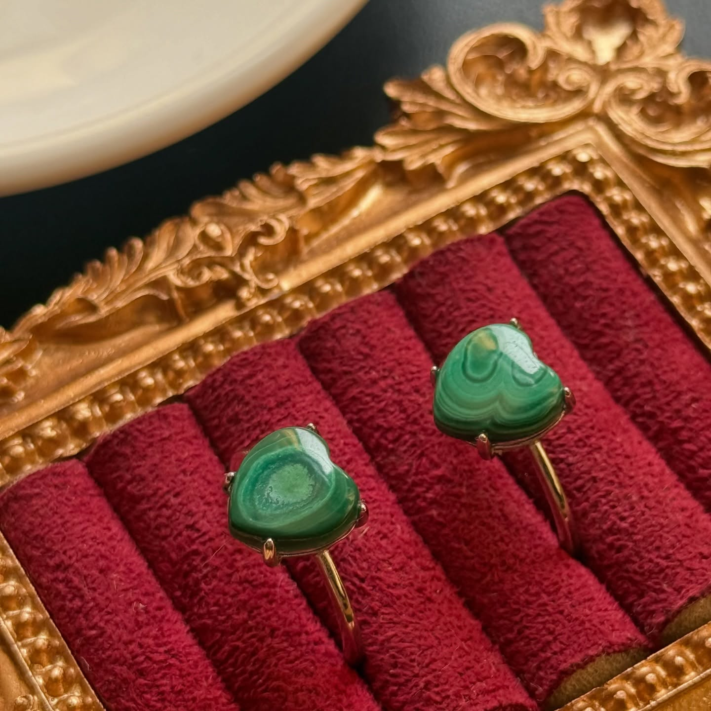 [原石] 孔雀石 925銀戒指 水晶戒指