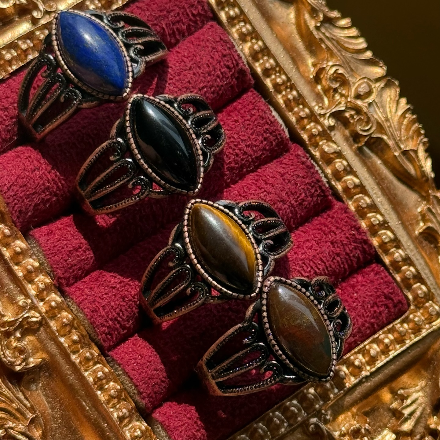 [原石]  水晶銅戒 男款