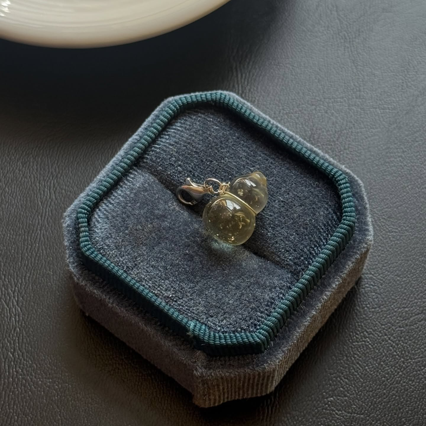 [原石] 利比亞黃金隕石 水晶葫蘆 925銀項鏈吊墜 （附證書）