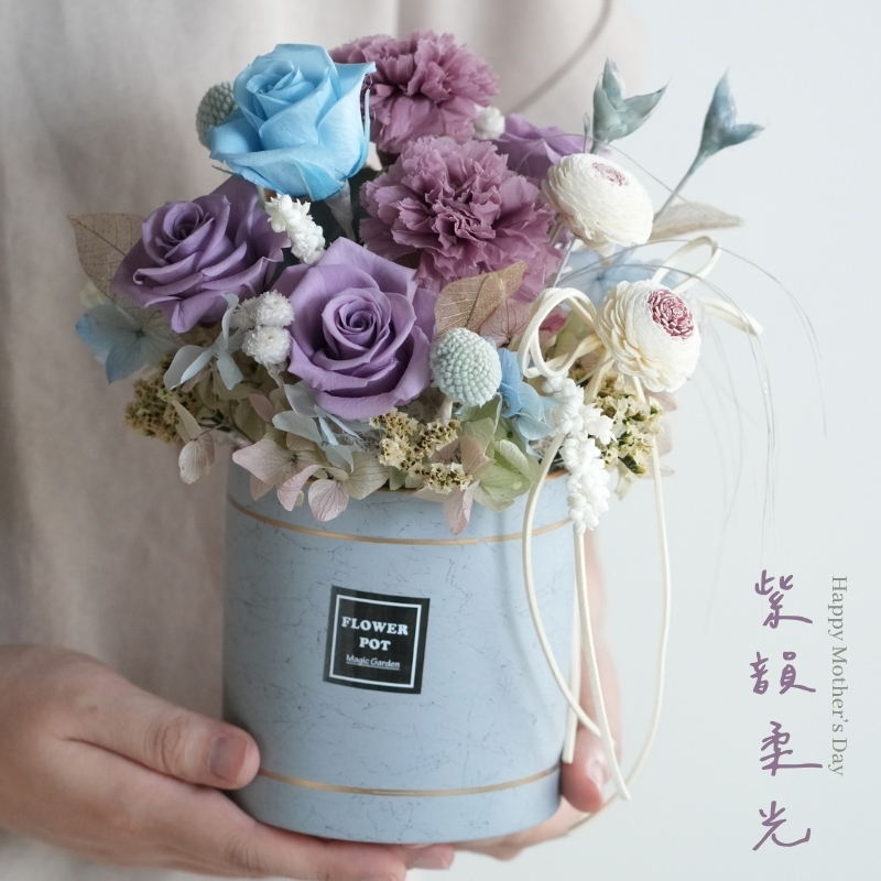 【Pei Pei House 沛沛屋】2026母親節限定手作永生花禮｜紫韻柔光