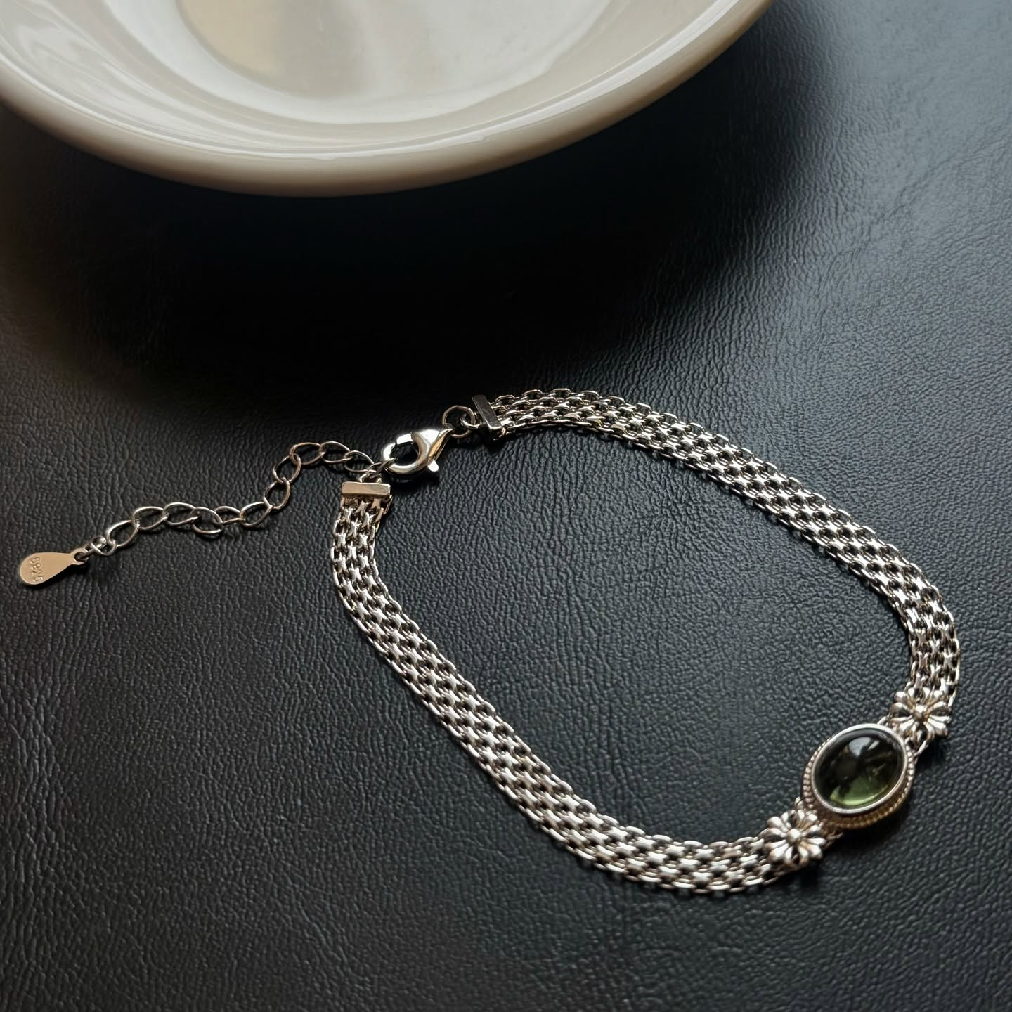 [原石] 捷克隕石 925銀手鏈（附證書）