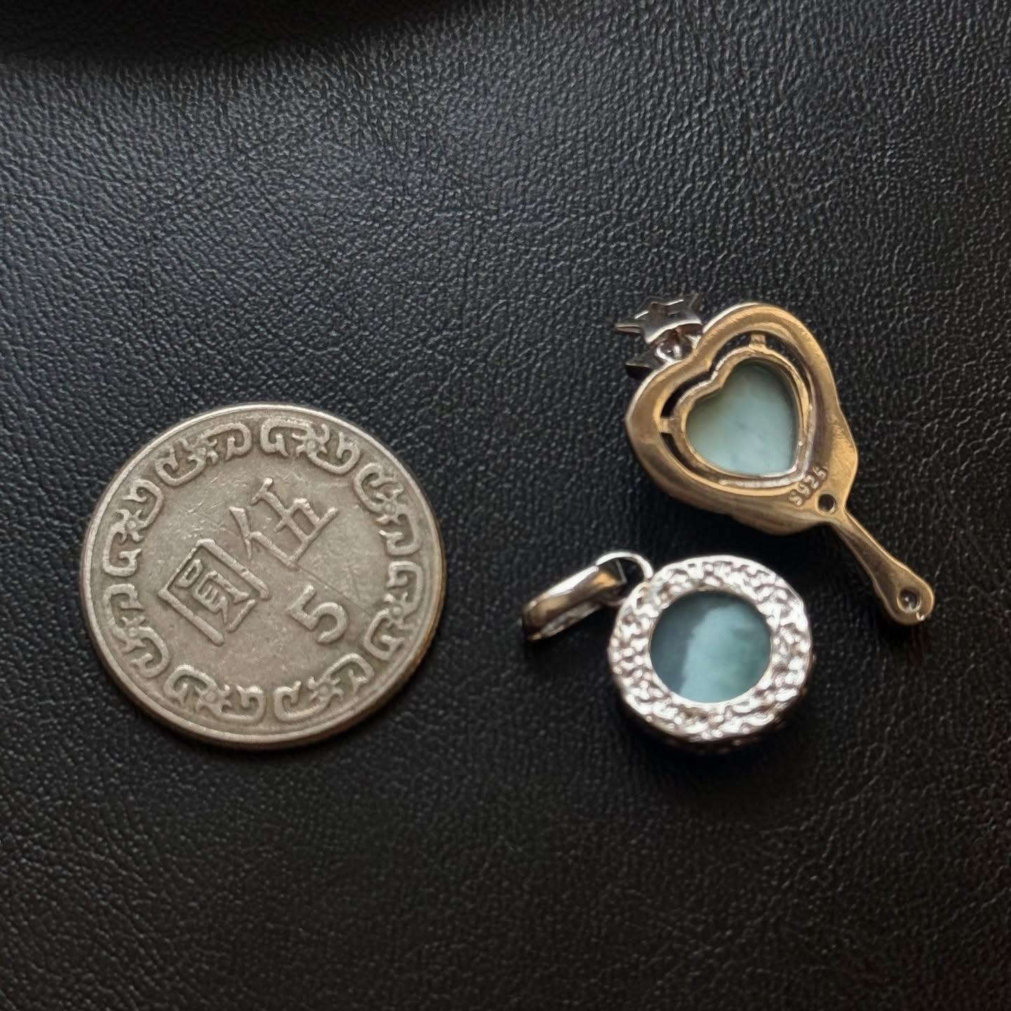 [原石] 拉利瑪海紋石 925銀項鏈吊墜