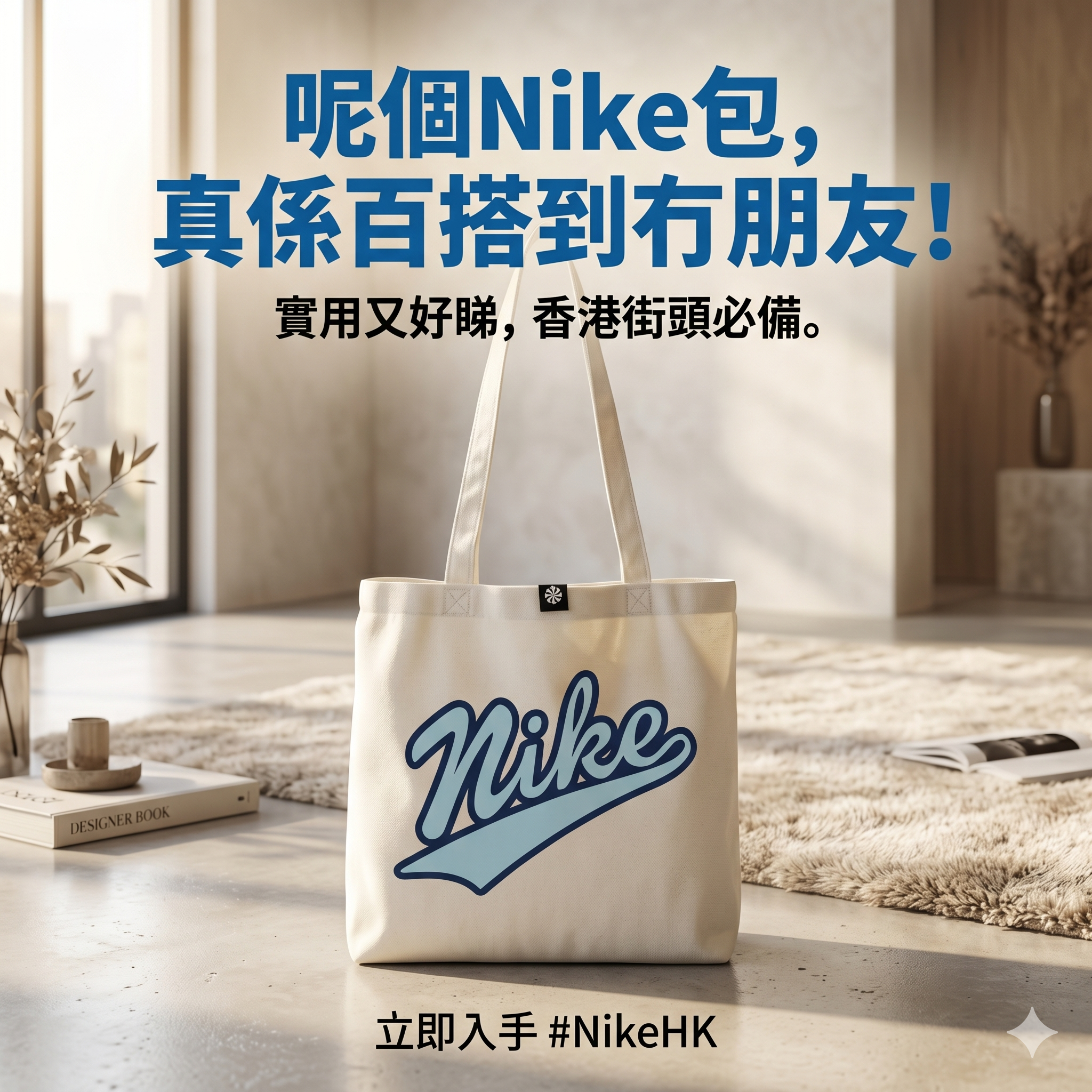 【預購】H0424107 Nike  經典復古系列白色托特包