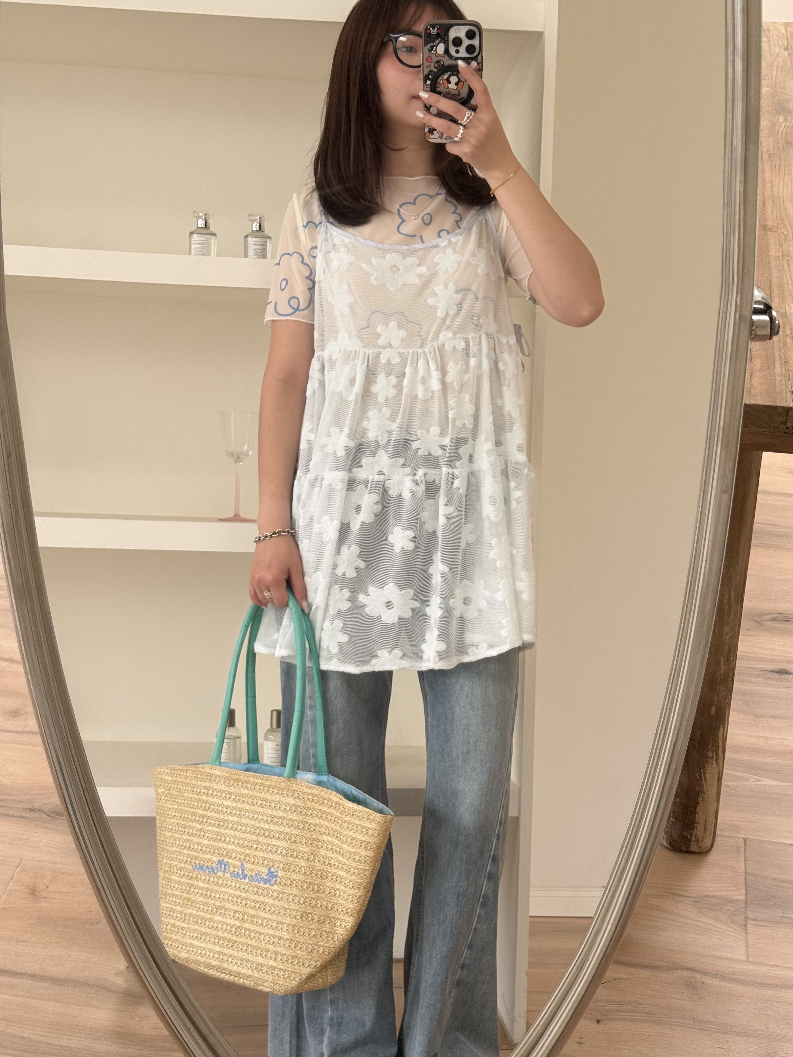 長版花朵疊穿背心