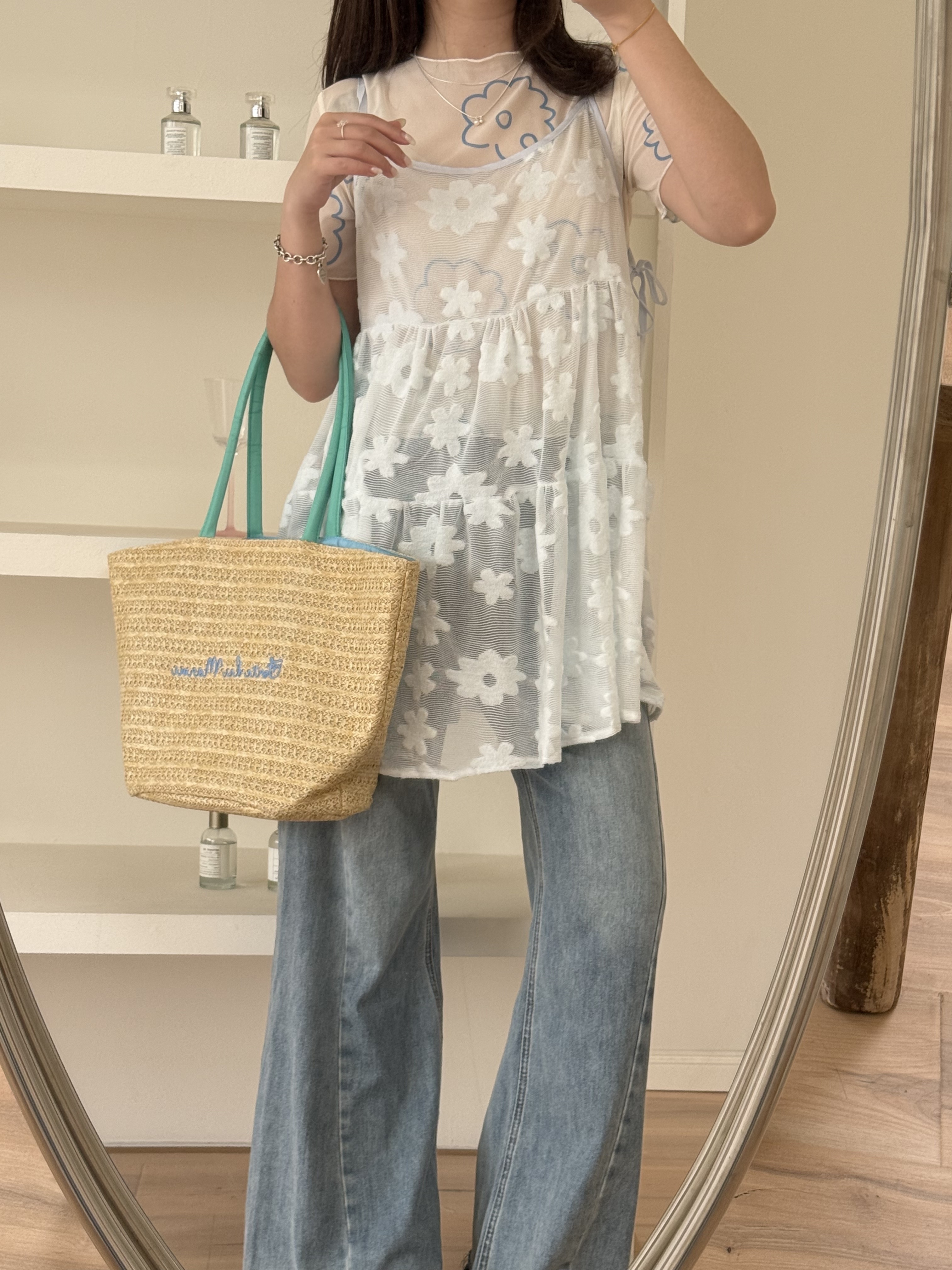 長版花朵疊穿背心